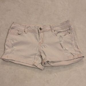 Rue21 Light Tan Distressed Denim Shorts Size 5/6